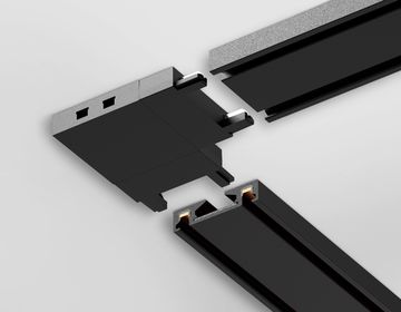 Коннектор угловой для накладного шинопровода GV1116 BK чёрный Magnetic Ultra Slim Ambrella