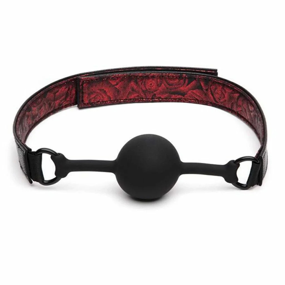 Двусторонний силиконовый шариковый кляп Fifty Shades of Grey Sweet Anticipation Adjustable Silicone Ball Gag Black-Red