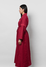 Шапан льняной макси OYU TOLQYN BURGUNDY