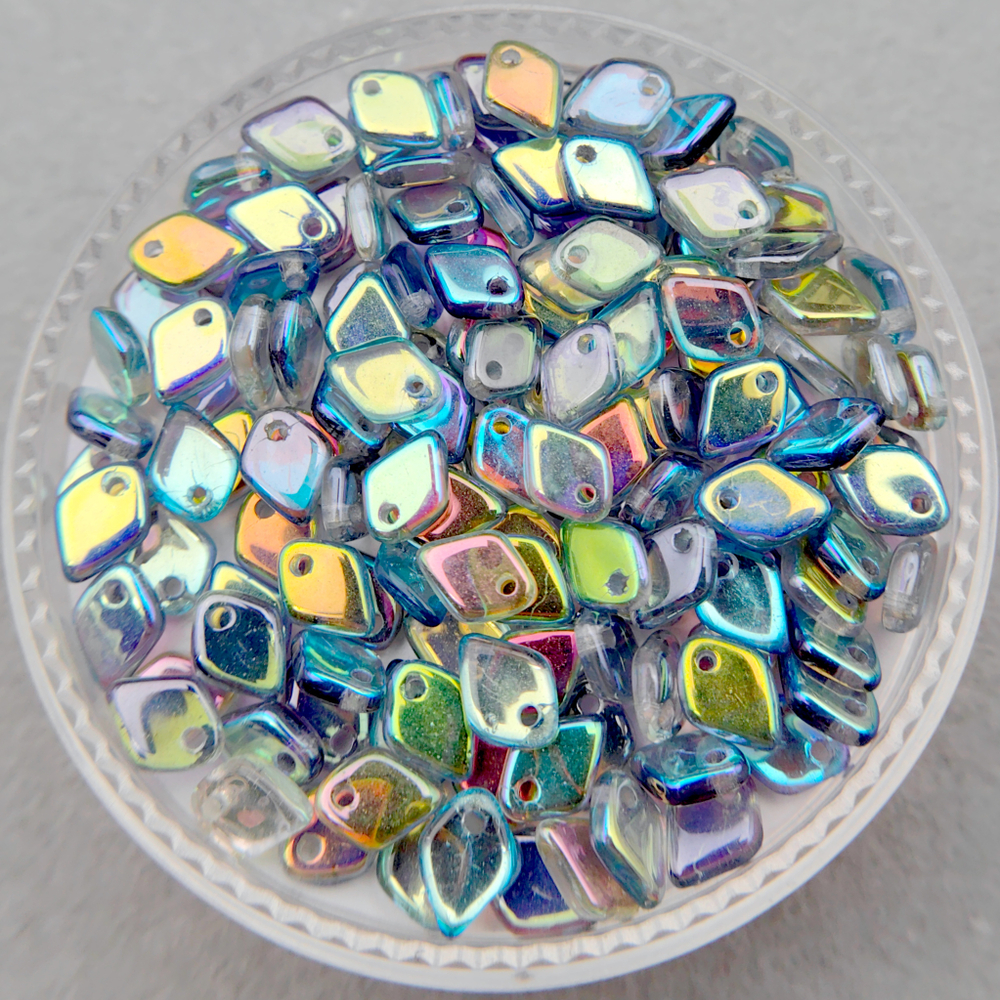 Бусины Dragon Scale 1,5x5 мм, цвет Голубая радуга (Crystal Blue Rainbow)