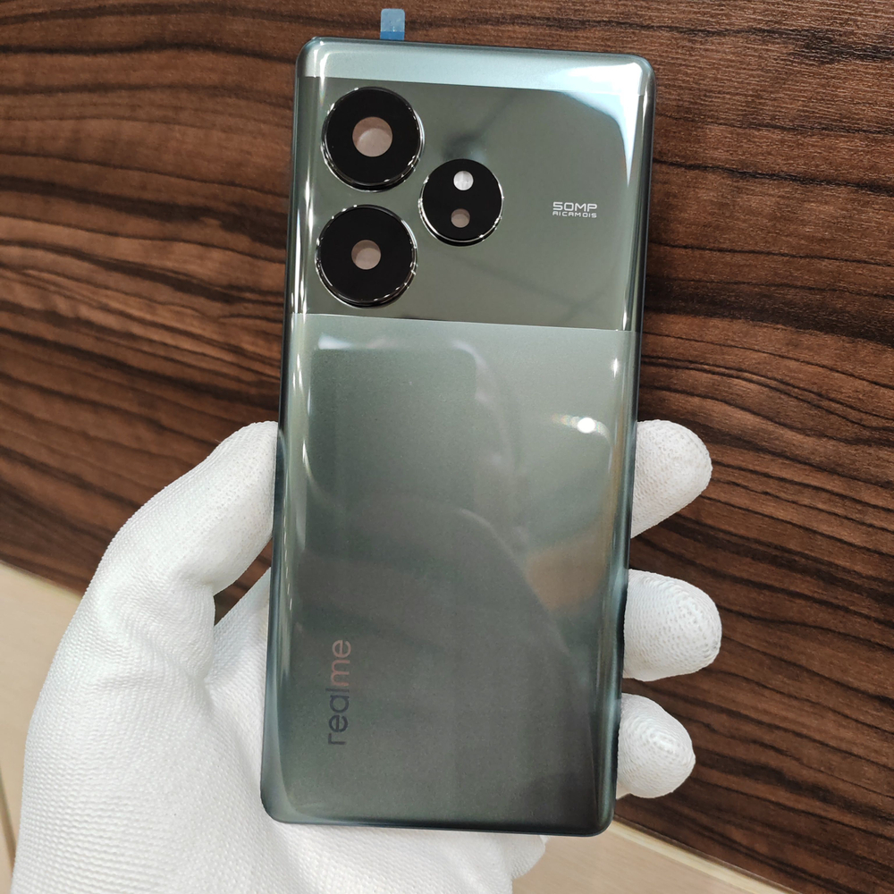 Задняя крышка для Realme GT 6 Original (заднее стекло) цвет: Серебристый / Зеркальный серебряный