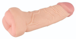 Телесная насадка-мастурбатор 2-in-1 Extension Masturbator - 21 см. (Цвет: телесный)