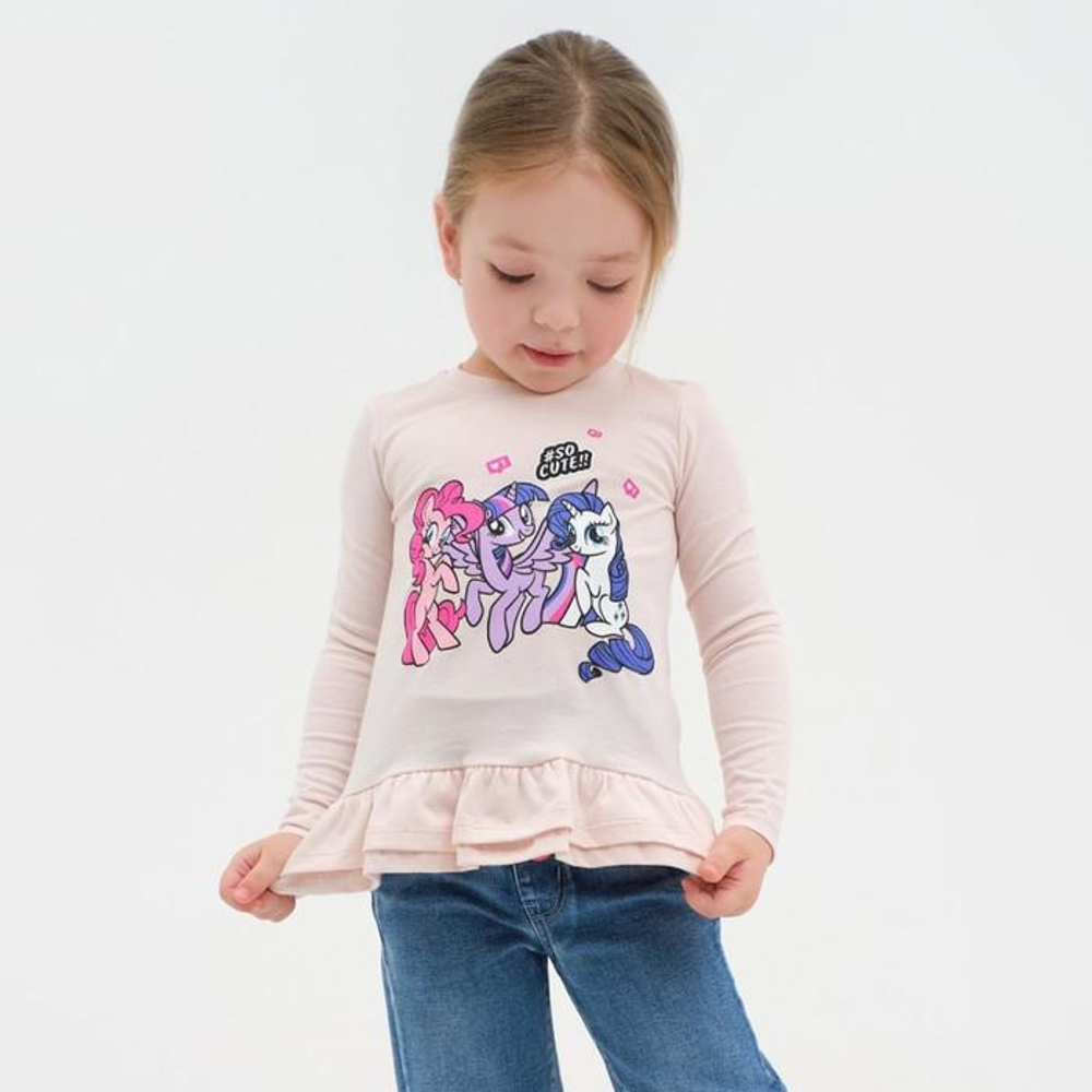 Лонгслив для девочек "So cute" р.86-92 7453104 (My Little Pony)