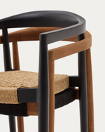 Садовый стул La Forma (ex Julia Grup) Ydalia из черного тика и натуральной веревки