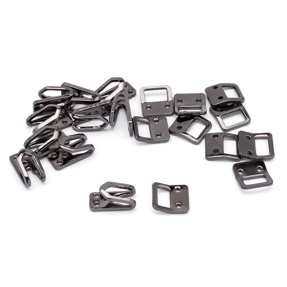 Крючки пришивные декоративные 15х7 мм, pewter, 10 шт