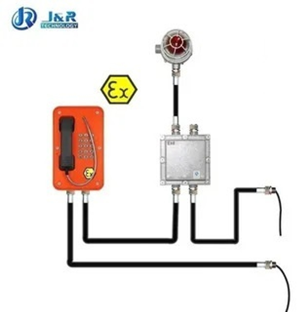 Взрывозащищенный телефон JREX103-FK-B аналоговый с клавиатурой и маяком