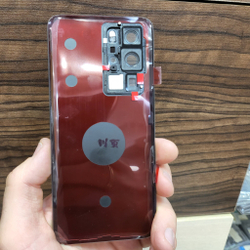 Крышка для Huawei P40 Pro - задняя стеклянная панель "Хорошее качество" (синего цвета)