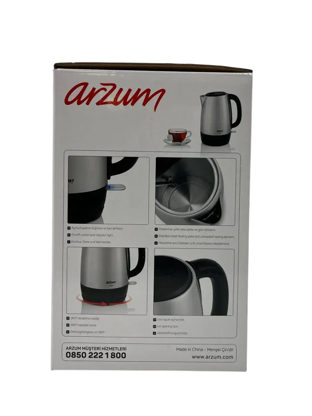 Arzum Электрический чайник HOTTY [AR3074], серебристый