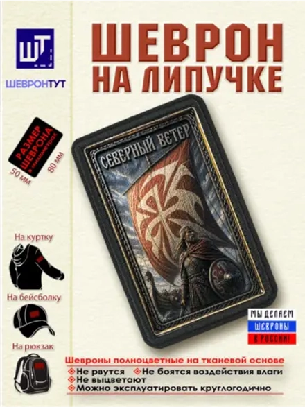 Шеврон на липучке "Викинги. Северный ветер" dtf