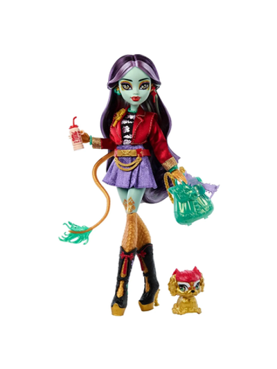 Кукла Монстер Хай Джинафаер Лонг с питомцем 3 поколение | Monster High Jinafire Long with Pet HYV58 g3 кукла-персонаж 6+