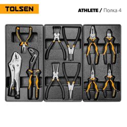 TOLSEN (TT85412-189) Набор инструментов "ATHLETE" для тележки, 15 ложементов, 189 предметов