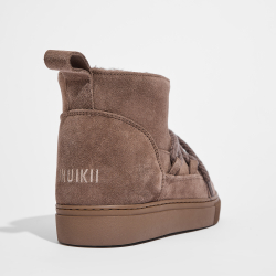 Замшевые полусапоги INUIKII Sneaker Classic Low Taupe на меху