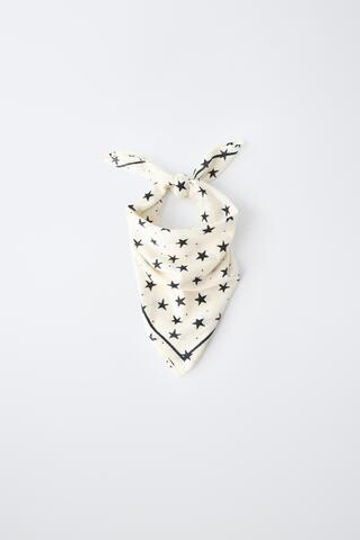 ZARA БАНДАНА С ПРИНТОМ В ВИДЕ ЗВЕЗД, ЭКРЮ