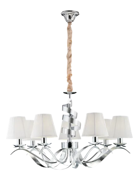 Люстра подвесная NewRgy 1780/7 CHR+SIL, 7×40 Вт, серебристая
