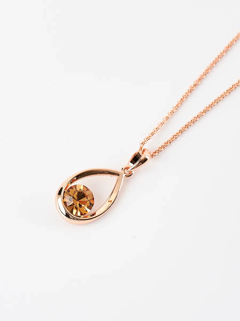 Кулон-капля Белла с кристаллом Swarovski шампань