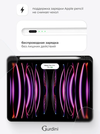 Чехол книжка для iPad Pro 11" (2,3,4 gen) Gurdini Milano Series black