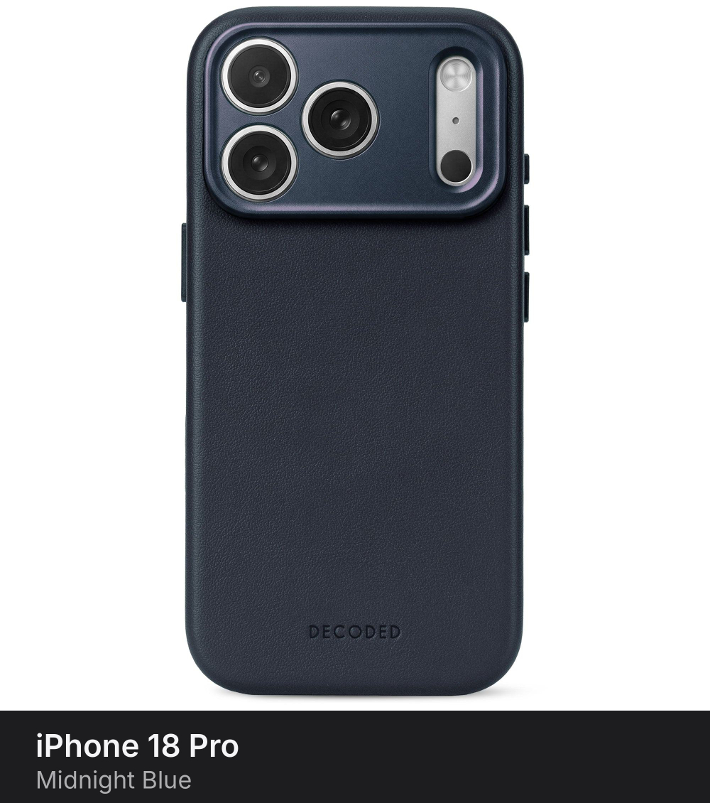Чехол Decoded Leather Case для iPhone 18 Pro / 17 Pro Midnight Blue