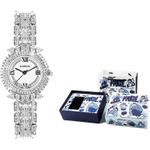 KANGOL Turn Of Fortune Baby"s Breath Quartz Movement Metal Strap Watch Women"s Watch White Dial