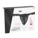 Набор Brazilian Panty: черные трусики со стимулирующими бусинами и массажный гель Sliding Gel Strawberry (Размер: S-M-L-XL-XXL) (Цвет: черный)