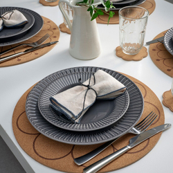 IKEA SVARTVIDE  (ИКЕА СВАРТВИДЕ)  -  Коврик, пробка/цветочный рисунок, 35 см
