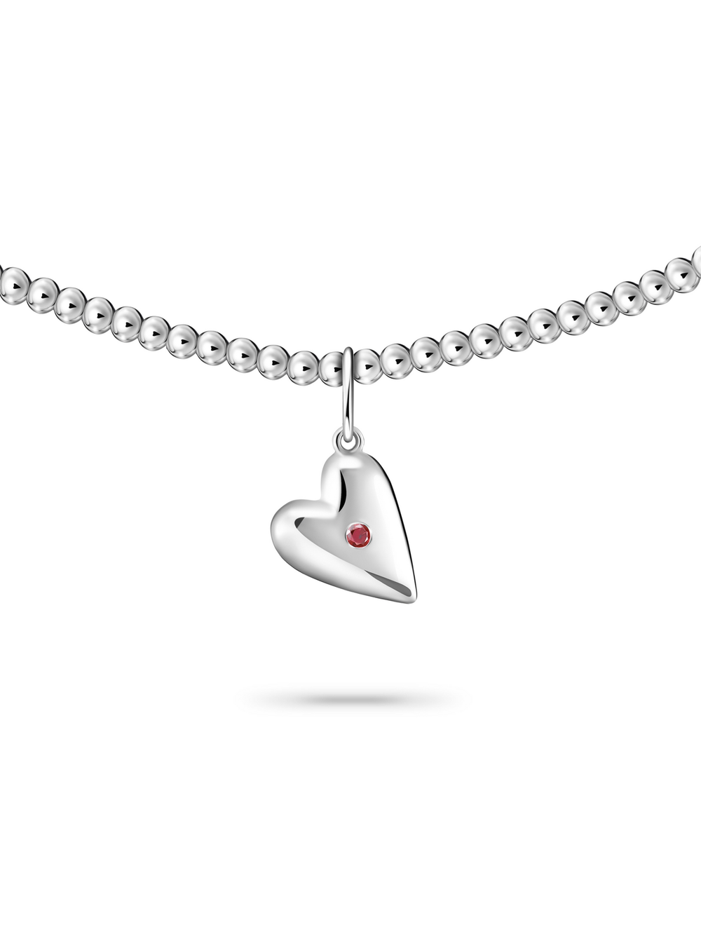 Подвеска В сердце с красным фианитом / Love