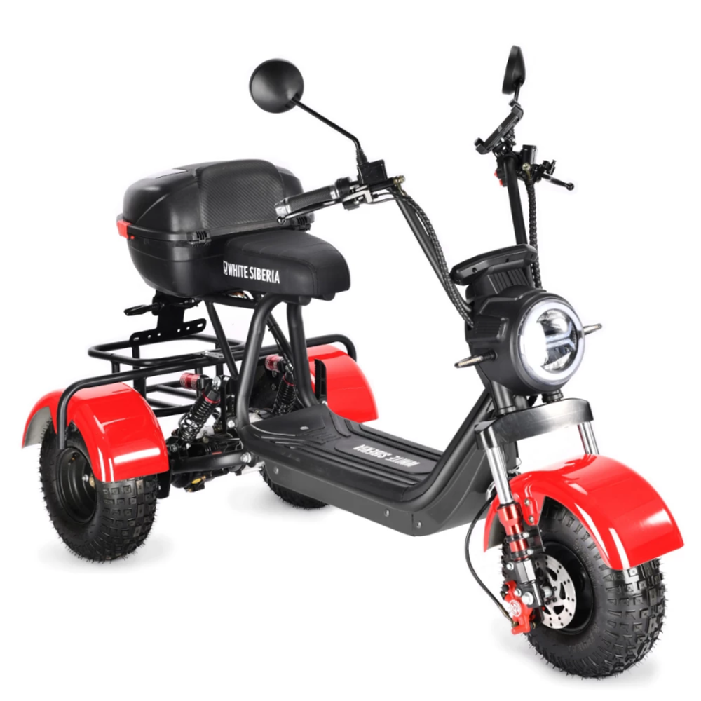 Электротрицикл CityCoco WHITE SIBERIA TRIKE MINI RED 1500W
