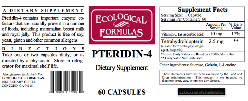 Pteridin-4 (BH4) (60 caps) Tetrahydrobiopterin