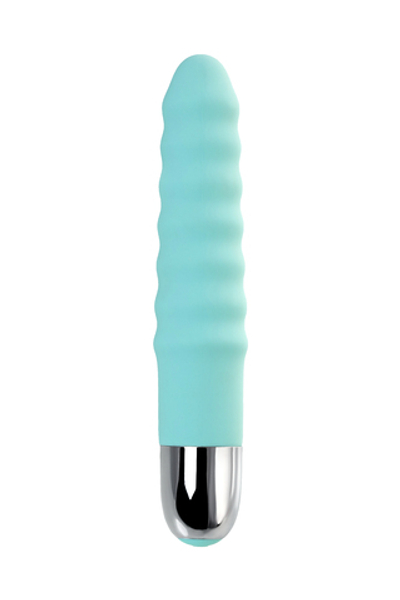 Вибратор с клиторальным стимулятором Flovetta Flax мятный 17,5 см