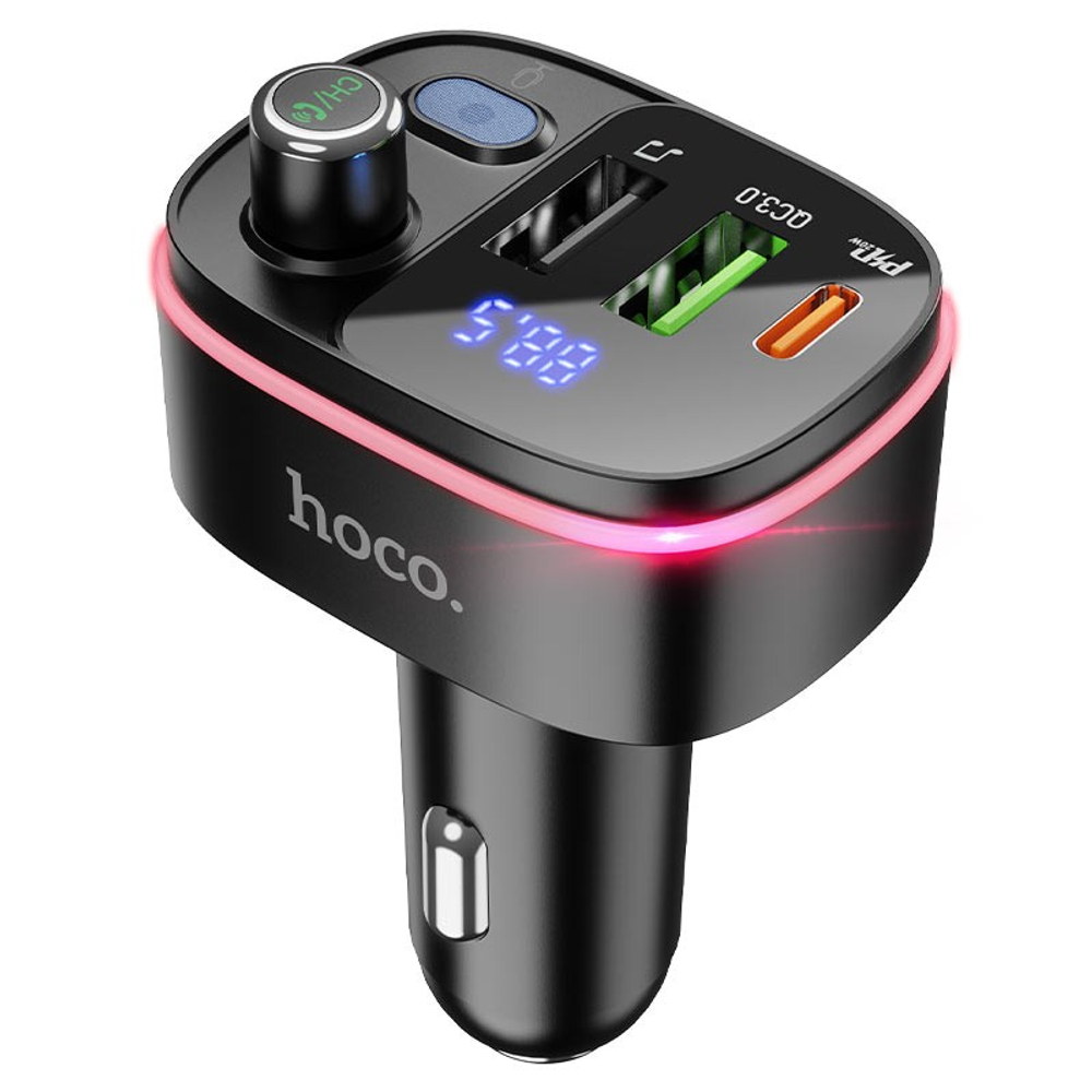 Автомобильное заряд. устр. Hoco E62 + FM-трансмиттер QC3.0 черное