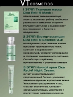 Трёхступенчатый набор для сужения пор с ретинолом VT Cosmetics Cica Reti-A All In One 3Step-7шт