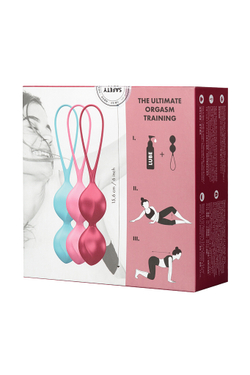 Набор вагинальных шариков Satisfyer  Balls C03 Double, силикон, ассорти,  3 см.