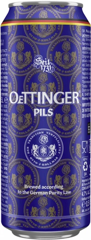 Пиво Оттингер Пилс / Oettinger Pils 0.5 - банка