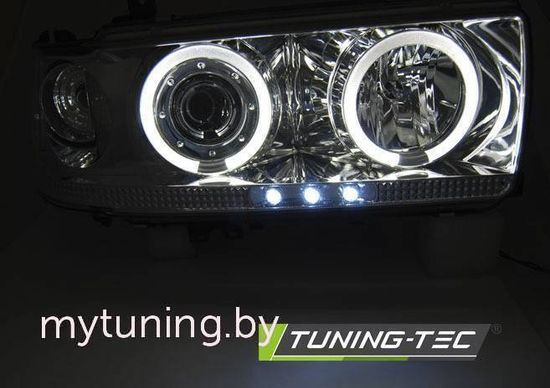 Передние фары Angel Eyes для Toyota Land Cruiser 80 (90-97) Chrome