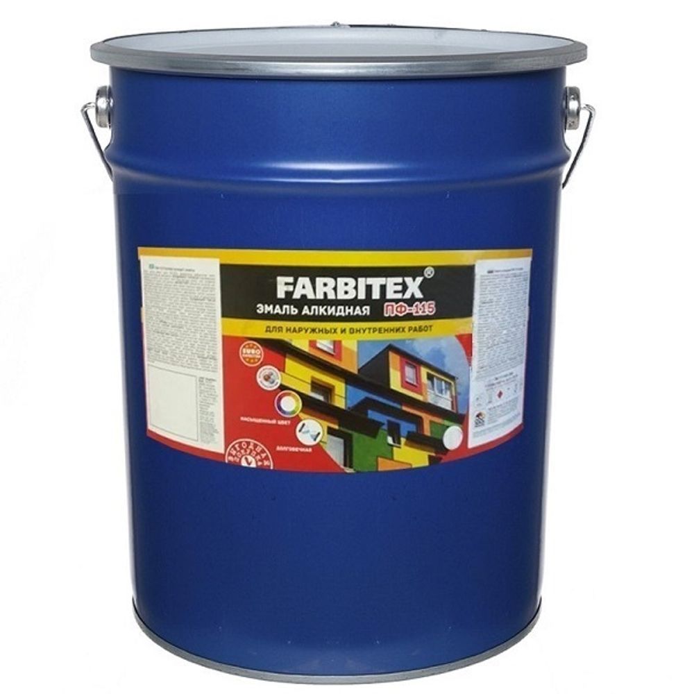 Эмаль ПФ-115 синяя FARBITEX 20 кг Эмаль ПФ-115 синяя FARBITEX 20 кг