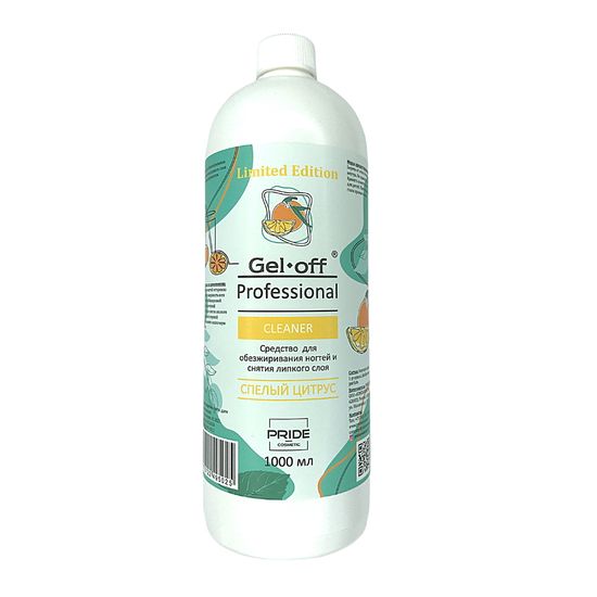 Средство для обезжиривания ногтей и снятия липкого слоя GEL-OFF Professional Cleaner , Спелый Цитрус, 1000 мл.