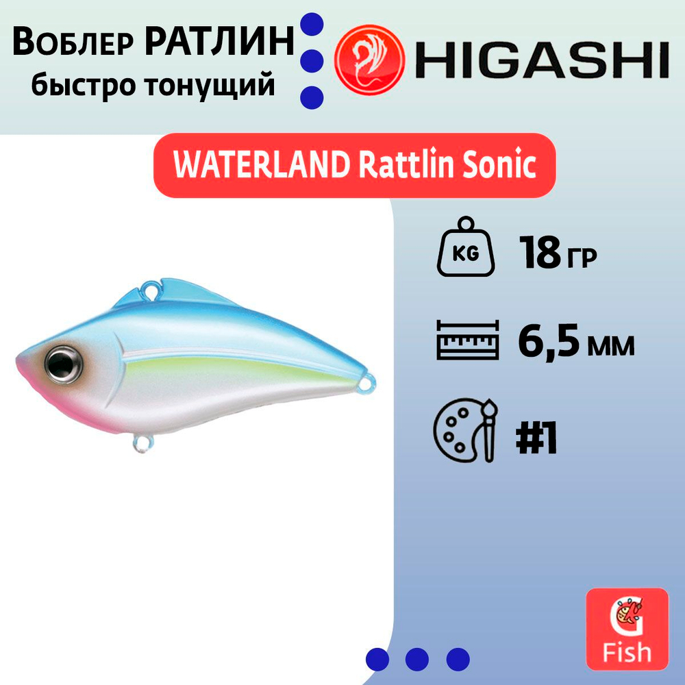Раттлин WATERLAND Rattlin Sonic 18гр #6, 6,5см, Быстро тонущий (Fast sinking)