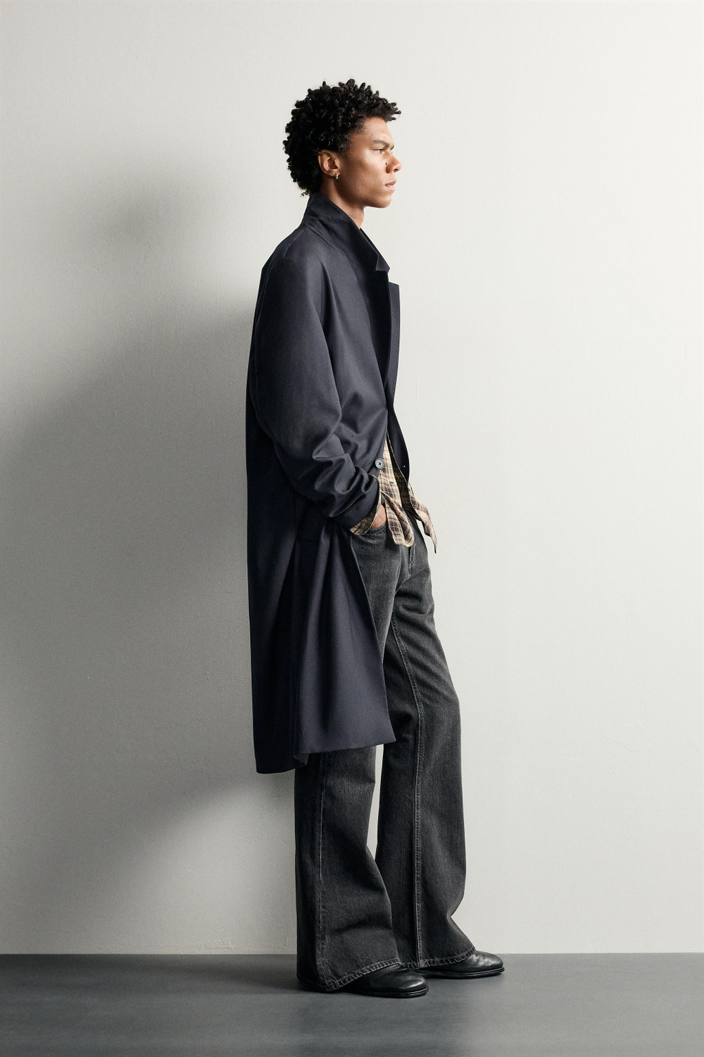 ПАЛЬТО СВОБОДНОГО КРОЯ ИЗ СМЕСОВОЙ ШЕРСТИ — ZARA