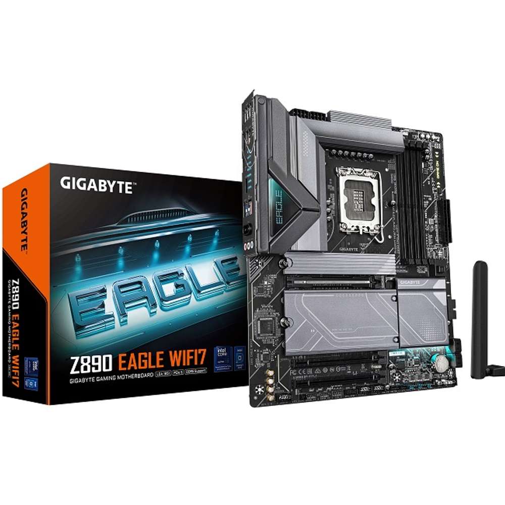 Материнская плата GIGABYTE Z890 EAGLE WIFI7 (rev 1.0) (LGA1851/Z890/4xDDR5/3xPCI-Ex16/4xM.2/SB7.1/Wi-Fi/BT/GLAN/DP/ATX)