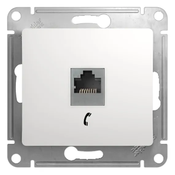 Розетка телефонная RJ11 Systeme Electric Glossa Белый GSL000181T