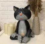 Копилка из гипса «Кот большой» 41см (черный)