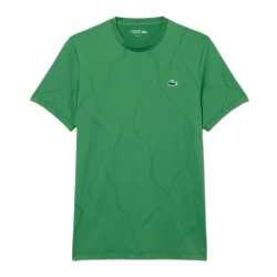 Мужская теннисная футболка Lacoste Ultra Dry Crocodile Jacquard Tennis - green