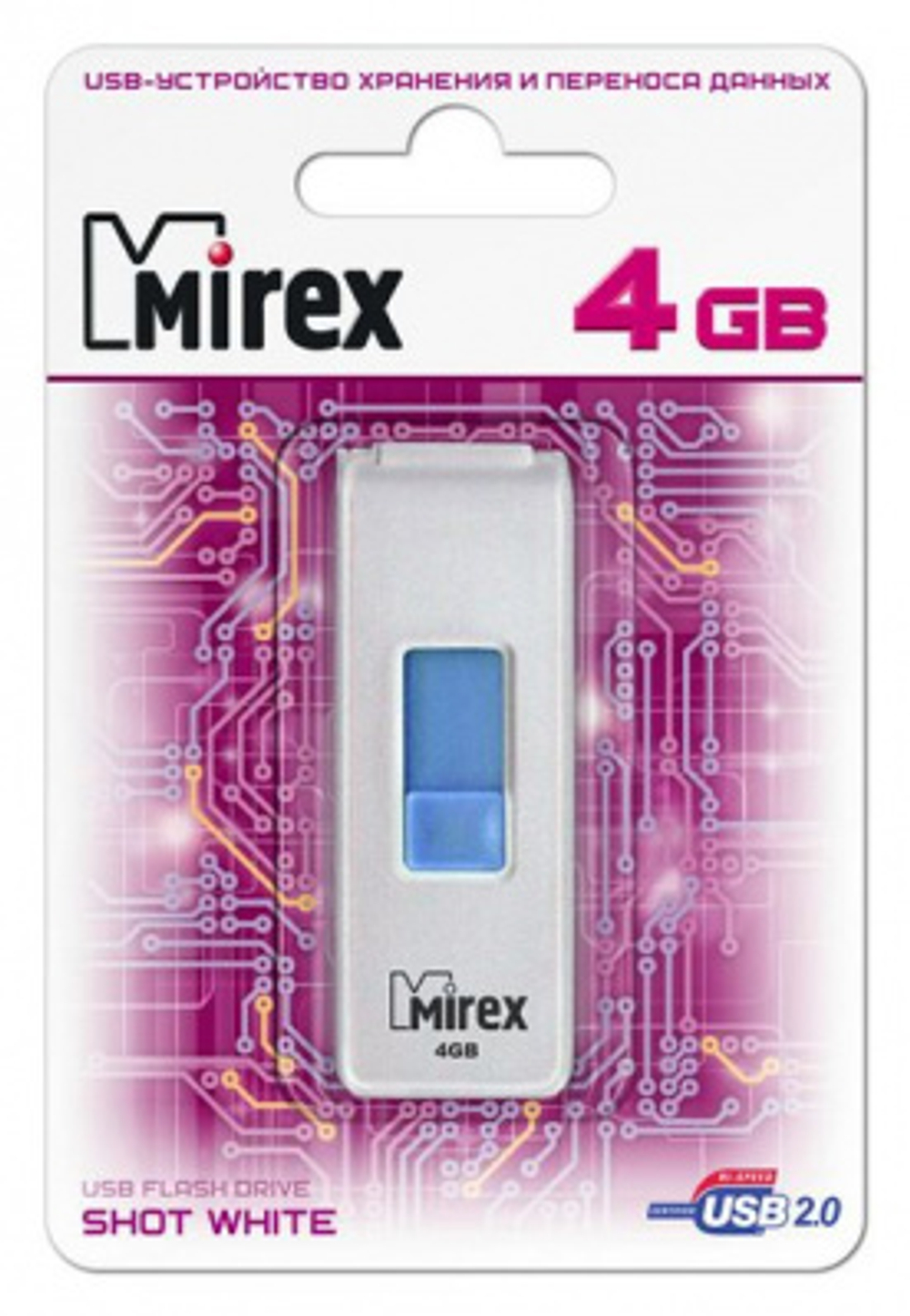 Флешка 4GB Mirex Shot Белый