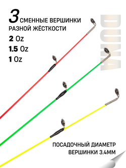 Удилище фидерное "DUNA" тест до 120гр, 3.90м, 3+3 (2oz, 1,5oz ,1oz Carb.)Carb 30 T+40T