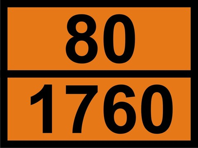 Наклейка "Коррозионная жидкость 80 / 1760" ДОПОГ