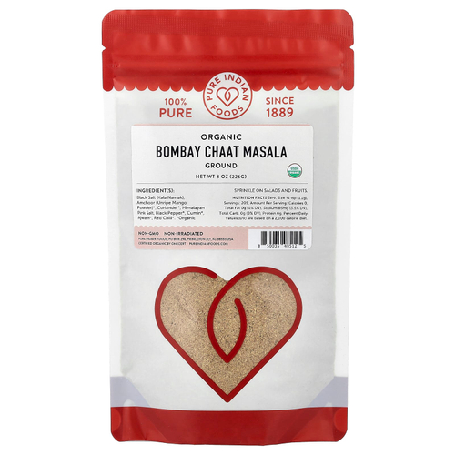 Pure Indian Foods, органический бомбейский чаат масала, молотый, 226 г (8 унций)