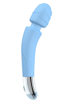 Голубой вибромассажер Soft Touch Body Wand Massager - 20 см. (Цвет: голубой)