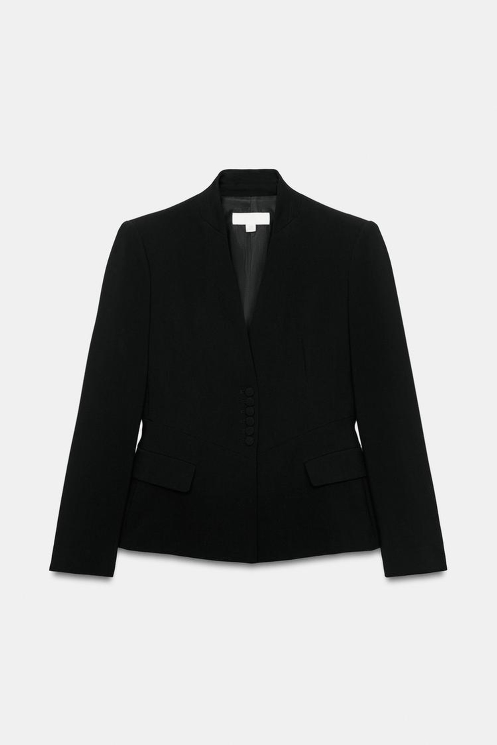 ZARA ПРИТАЛЕННЫЙ БЛЕЙЗЕР С БАСКОЙ, ЧЕРНЫЙ