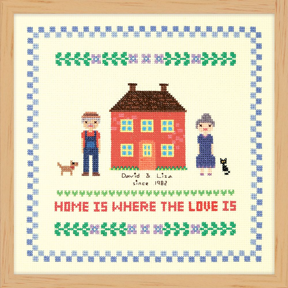 Набор для вышивания нитками XIU Crafts, Дом красного цвета, 25х25 см
