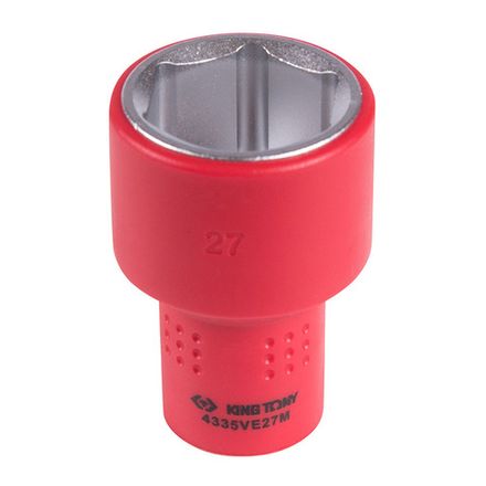 Цена на KING TONY (4335VE27M) Головка торцевая диэлектрическая шестигранная 1/2", 27 мм