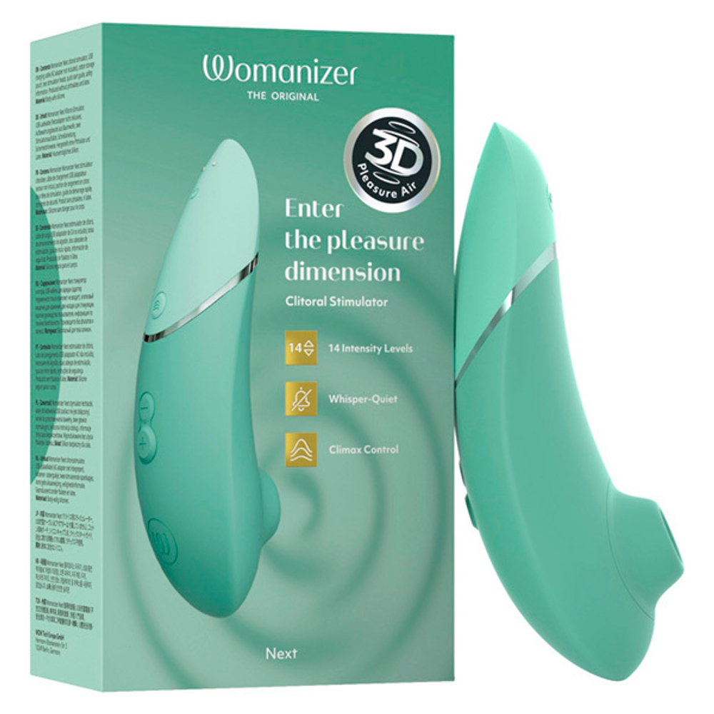 Светло-зеленый бесконтактный клиторальный стимулятор 17см Womanizer Next Sage WZNT1SG8